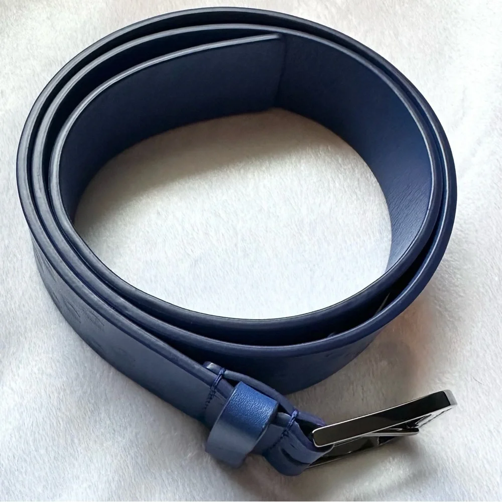 Devon Halsey Womens Royal Blue Leather Golf Belt Small embossed logo Limited Ed